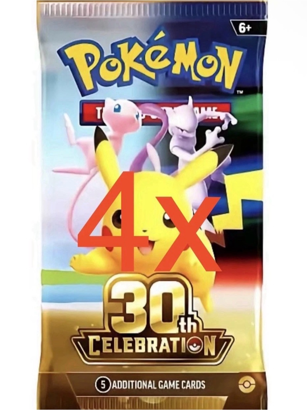4 Packs Pokemon 30th Anniversary Booster Factory Sealed English